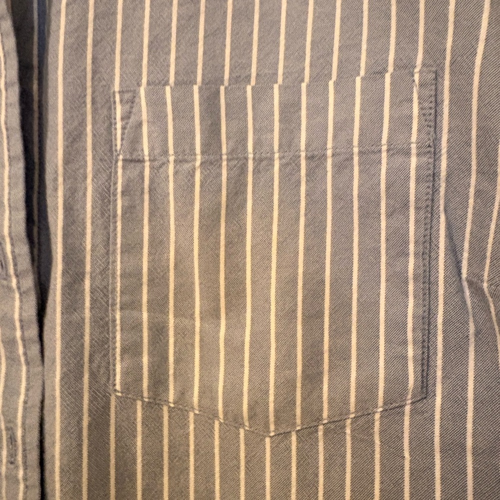Universal Thread Blue and White Stripe Button Down Shirt - Picture 3 of 7
